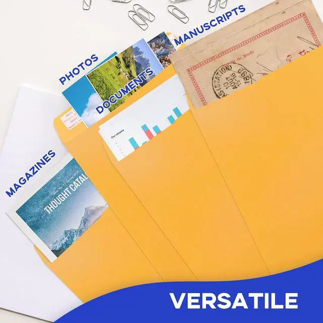Alt view image 7 of 7 - Goefun 9x12 Manilla Envelopes, 25 Pack | Self Seal, 100 GSM, Brown, Kraft, For Mailing, Organizing and Storage
