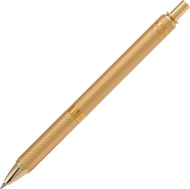 Main image of Pentel EnerGel Alloy Retractable Gel Pen, Gold Barrel, Black Ink, Includes Gif Box (BL407XABX)