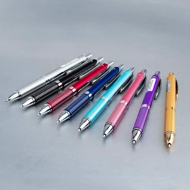 Alt view image 6 of 7 - Pentel EnerGel Alloy Retractable Gel Pen, Gold Barrel, Black Ink, Includes Gif Box (BL407XABX)