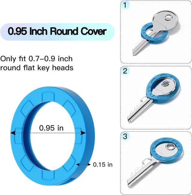 Alt view image 4 of 7 - GoorDik 54PCS Key Caps Covers Tags, Plastic Key Color Identifiers for Standard Flat House Keys(Not Suitable for Odd-Shaped Keys), Key Coding Rings in 9 Assorted Colors, 2 Styles