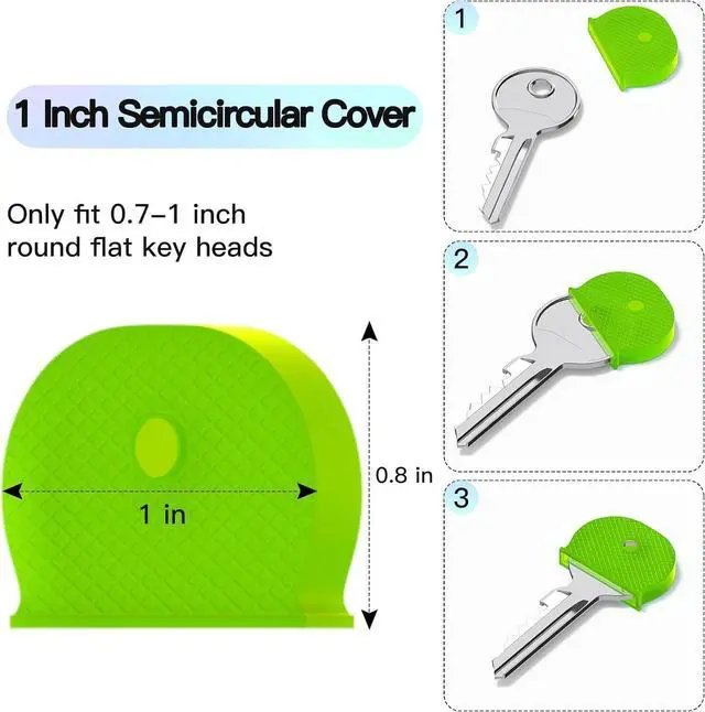 Alt view image 5 of 7 - GoorDik 54PCS Key Caps Covers Tags, Plastic Key Color Identifiers for Standard Flat House Keys(Not Suitable for Odd-Shaped Keys), Key Coding Rings in 9 Assorted Colors, 2 Styles