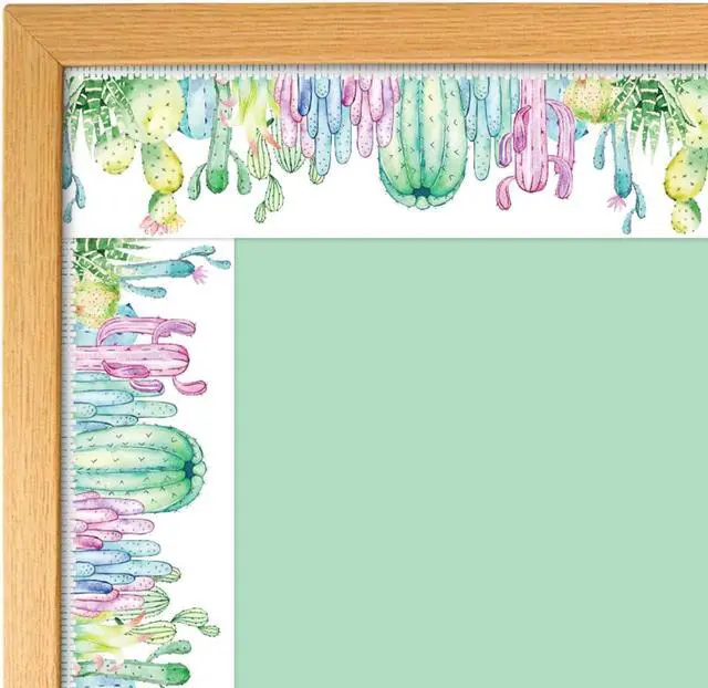 Alt view image 4 of 7 - Ceiba Tree Watercolor Cactus Bulletin Board Borders | Straight Border Trim, Classroom Decoration, Chalkboard, Whiteboard