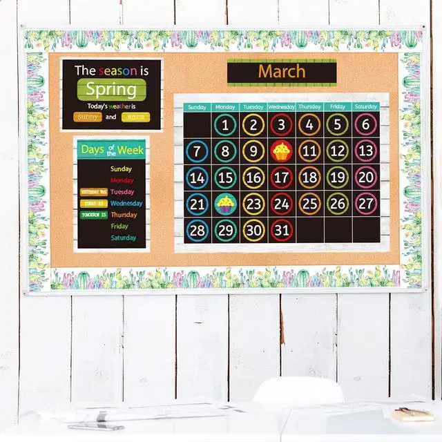 Alt view image 7 of 7 - Ceiba Tree Watercolor Cactus Bulletin Board Borders | Straight Border Trim, Classroom Decoration, Chalkboard, Whiteboard