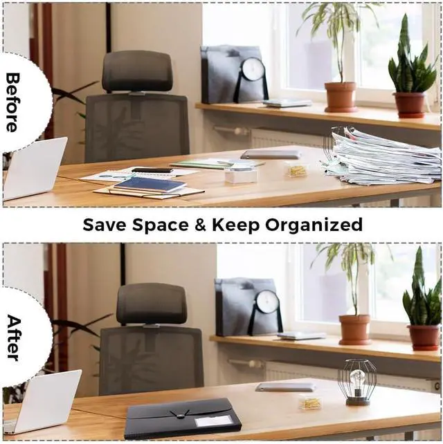 Alt view image 7 of 7 - SKYDUE Expanding File Folder, Accordion File Organizer with 13 Pockets for A4/Letter Sized Paper, Accordion Folder with Labels - Document Receipt Organizer for Office, School, Home