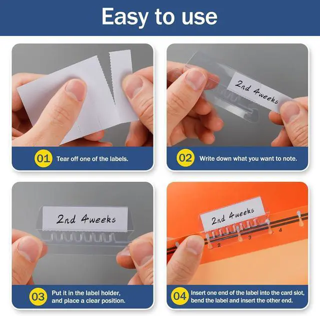 Alt view image 3 of 7 - Hanging File Folder Tabs, 30 Set Transparent File Folder Tabs with Inserts for Hanging Folders, Clear Plastic File Folder Labels Tabs for Quick Identification (30)