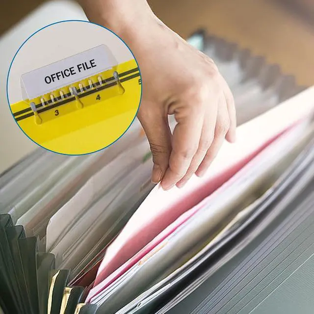 Alt view image 7 of 7 - Hanging File Folder Tabs, 30 Set Transparent File Folder Tabs with Inserts for Hanging Folders, Clear Plastic File Folder Labels Tabs for Quick Identification (30)