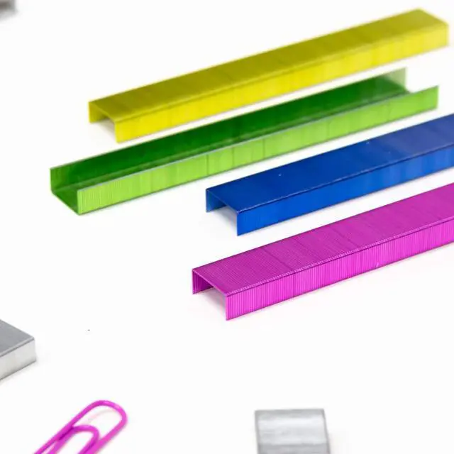 Alt view image 6 of 7 - BAZIC Staples Standard (26/6) Metallic Color 3000/Pack, Stapler Refill Standard Size Staple, Assorted Colors, 1-Pack | Refill standard staplers