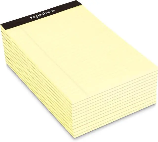 Alt view image 5 of 7 - Amazon Basics 50-Sheet Narrow Ruled Lined Writing Note Pad, 5" x 8", 12-Pack, Canary, Perforated