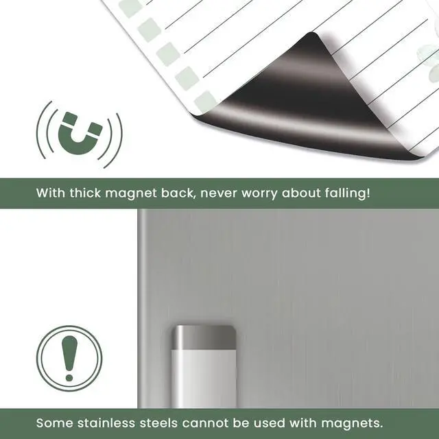 Alt view image 5 of 7 - ALEZEL Dry Erase List Board for Fridge Magnetic | Refrigerator to Do List White Board Set, Includes 4 Pcs Greenery Dry Erase Grocery Checklist Whiteboards, 4 Markers + Eraser