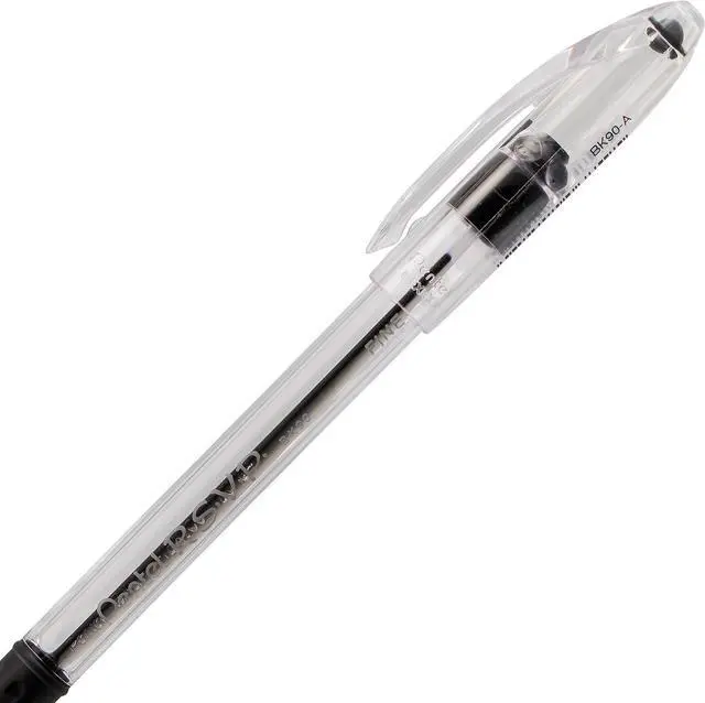 Alt view image 5 of 6 - Pentel RSVP Ballpoint Pen, (0.7mm), Fine Line, Black Ink, Pack of 5 (BK90PF5A)