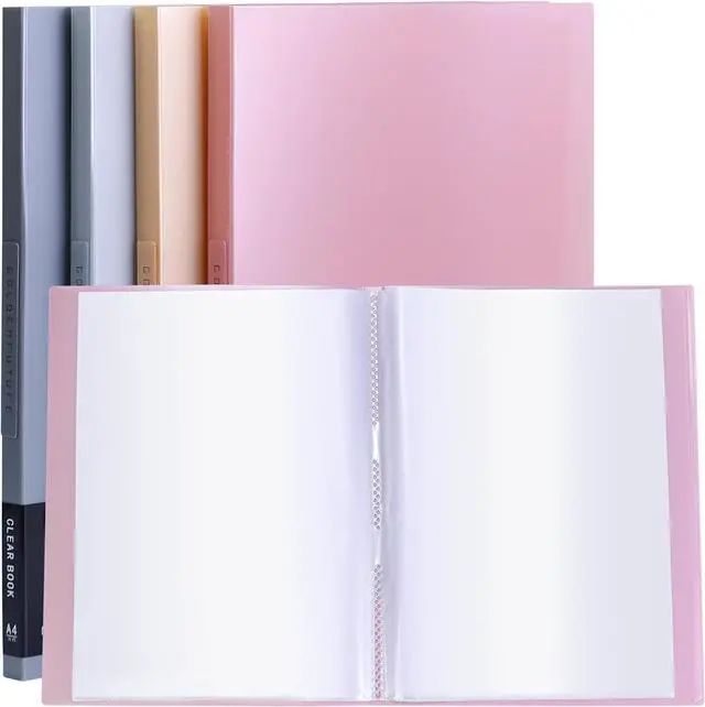 Main image of Tuhangcc Binder with Plastic Sleeves 8.5x11 20-Pocket- Heavy Duty Art Portfolio Folder with Clear Sheet Protectors,Displays 40Pages, Presentation Book for Artwork, Document Organizer(Pink)