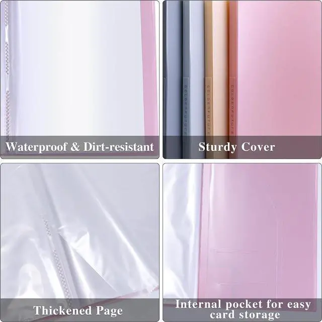 Alt view image 3 of 6 - Tuhangcc Binder with Plastic Sleeves 8.5x11 20-Pocket- Heavy Duty Art Portfolio Folder with Clear Sheet Protectors,Displays 40Pages, Presentation Book for Artwork, Document Organizer(Pink)