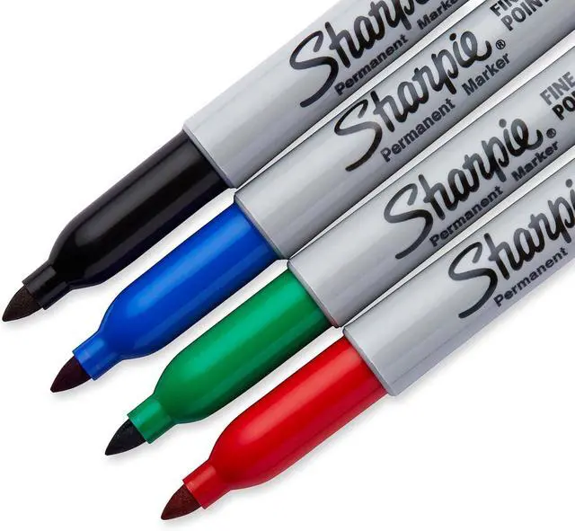 Alt view image 2 of 6 - "Sharpie Fine Point Permanent Markers 4/Pkg-Red, Blue, Black, Green"