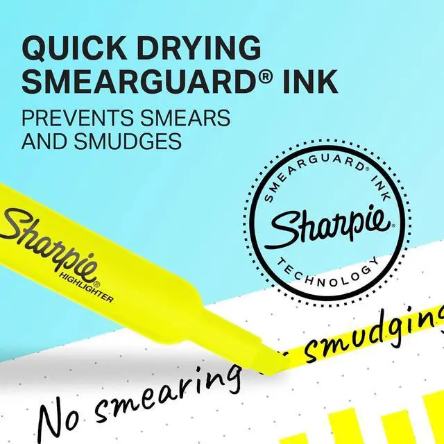 Alt view image 3 of 5 - Sharpie Tank Style Highlighters, Chisel Tip, Fluorescent Green, Box of 12