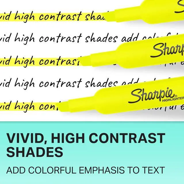 Alt view image 4 of 5 - Sharpie Tank Style Highlighters, Chisel Tip, Fluorescent Green, Box of 12