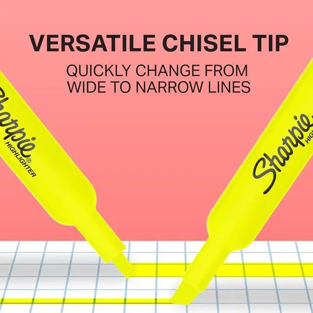 Alt view image 5 of 5 - Sharpie Tank Style Highlighters, Chisel Tip, Fluorescent Green, Box of 12