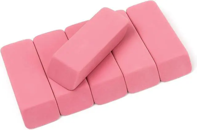 Main image of Tamaki Large Erasers, Pink, Pack of 6 | Pencil Erasers for Drawing, Artist Eraser