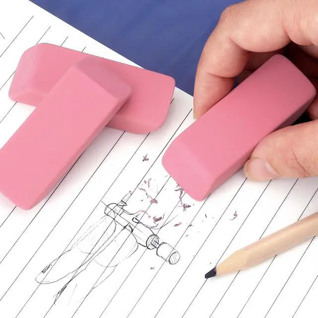 Alt view image 6 of 7 - Tamaki Large Erasers, Pink, Pack of 6 | Pencil Erasers for Drawing, Artist Eraser