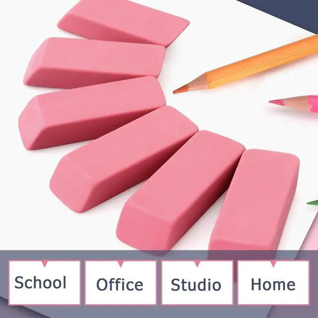 Alt view image 4 of 7 - Tamaki Large Erasers, Pink, Pack of 6 | Pencil Erasers for Drawing, Artist Eraser