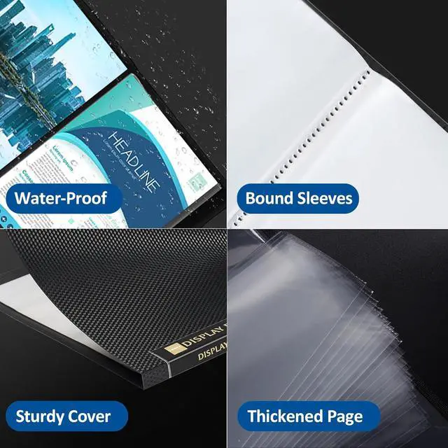 Alt view image 5 of 7 - Sooez Binder with Plastic Sleeves 30-Pocket, Displays 60 Pages, 8.5"x11" | Presentation Folders with Clear Sheet Protectors, Art Portfolio Binder for Certificate & Office Project Folder