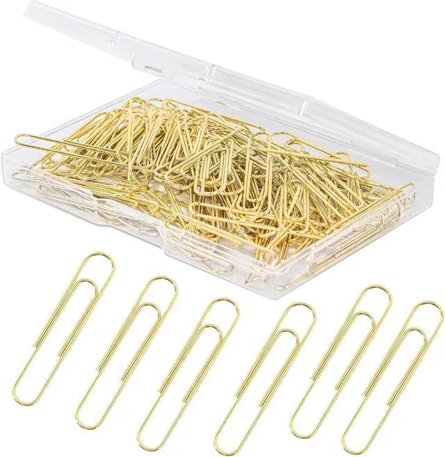 Main image of 100pcs Gold Paper Clips,Large Paper Clip 2 Inch Jumbo Paperclips,Smooth Heavy Duty Clips Office Supplies Ideal for Bookmark