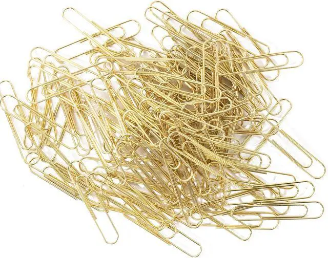 Alt view image 4 of 6 - 100pcs Gold Paper Clips,Large Paper Clip 2 Inch Jumbo Paperclips,Smooth Heavy Duty Clips Office Supplies Ideal for Bookmark