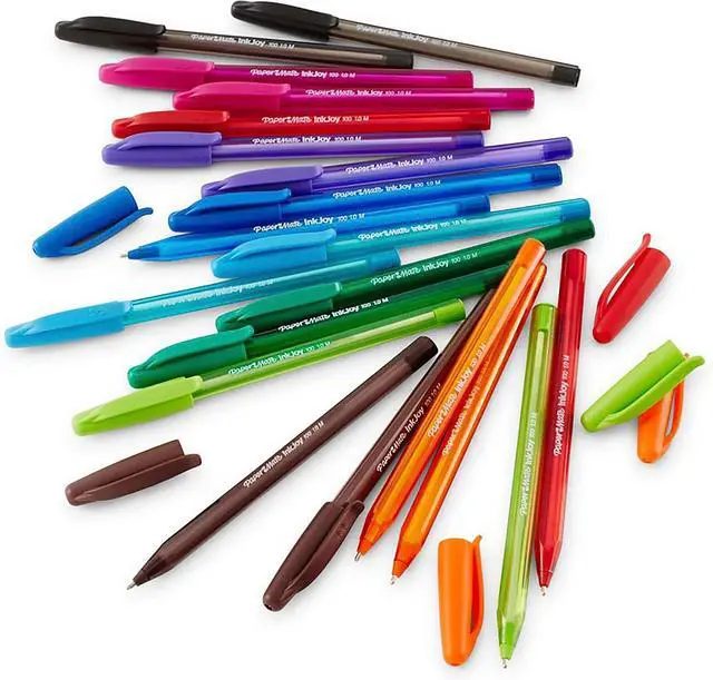 Alt view image 4 of 5 - Paper Mate InkJoy 100ST Ballpoint Pens, (1.0mm) Medium Point, Blue, Box of 12 (1951256)