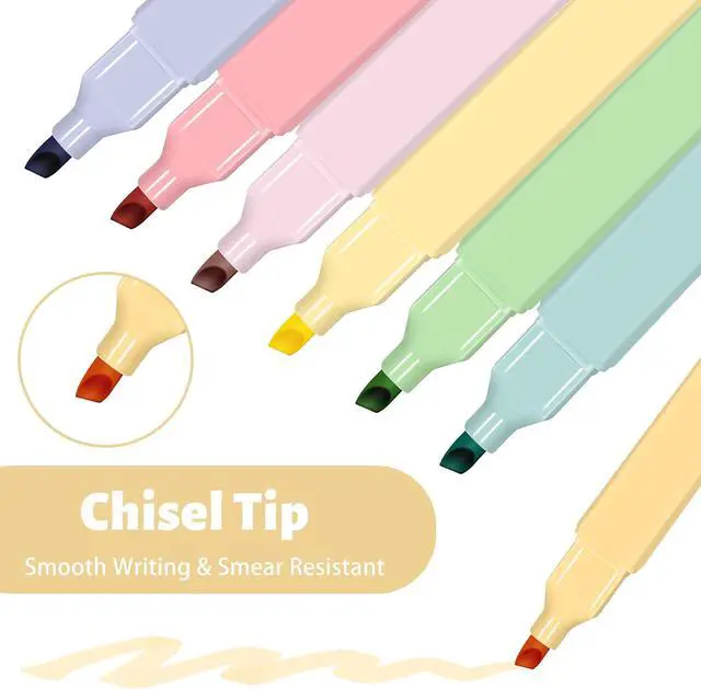 Alt view image 3 of 7 - Piochoo Highlighters,20Pcs Highlighters Assorted Colors,Chisel Tip Bible Pens,Pastel Markers for Journaling Planner Notes Graduation Gifts