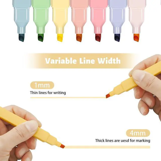 Alt view image 4 of 7 - Piochoo Highlighters,20Pcs Highlighters Assorted Colors,Chisel Tip Bible Pens,Pastel Markers for Journaling Planner Notes Graduation Gifts