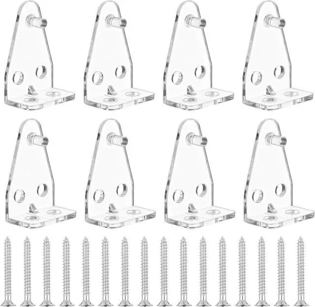 Main image of 8Pcs Blind Hold Down Bracket, 1Inch Mini Blind Clips for Blinds | Clear Plastic Blind Brackets Holder, Blinds Bottom Rail Hold Clips Replacement with Screws for Windows Doors
