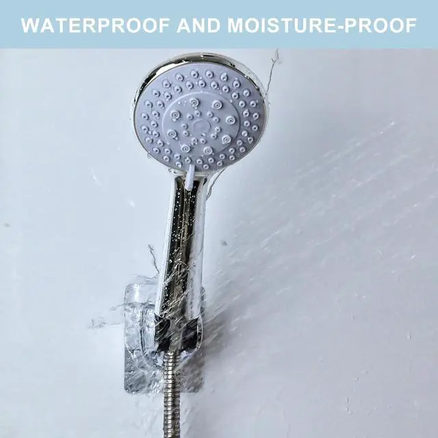 Alt view image 5 of 6 - Shower Head Holder, Strong Adhesive and Waterproof Shower Head Holder Wall Mount, Adjustable Handheld Shower Head Holder, No Drilling and Use Conveniently