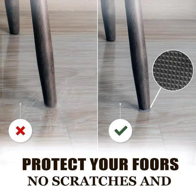 Alt view image 3 of 6 - Yelanon Non Slip Furniture Pads 56 Pcs 1" & 2" for Hardwood Floors | Rubber feet grip furniture legs to stop sliding. Easy peel-and-stick, no tools. Protects floors from scuffs.