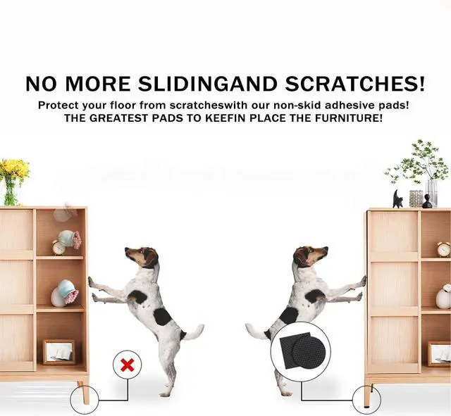 Alt view image 2 of 6 - Yelanon Non Slip Furniture Pads 56 Pcs 1" & 2" for Hardwood Floors | Rubber feet grip furniture legs to stop sliding. Easy peel-and-stick, no tools. Protects floors from scuffs.