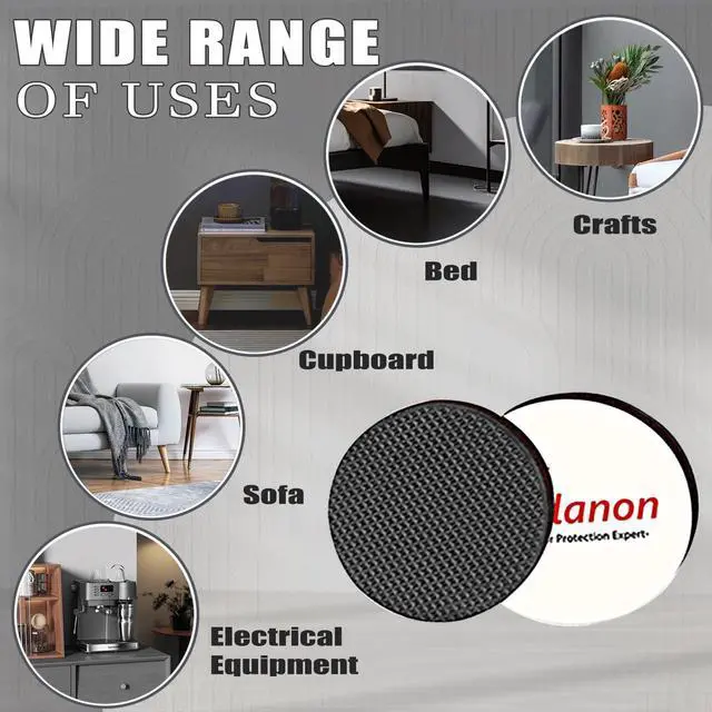 Alt view image 5 of 6 - Yelanon Non Slip Furniture Pads 56 Pcs 1" & 2" for Hardwood Floors | Rubber feet grip furniture legs to stop sliding. Easy peel-and-stick, no tools. Protects floors from scuffs.