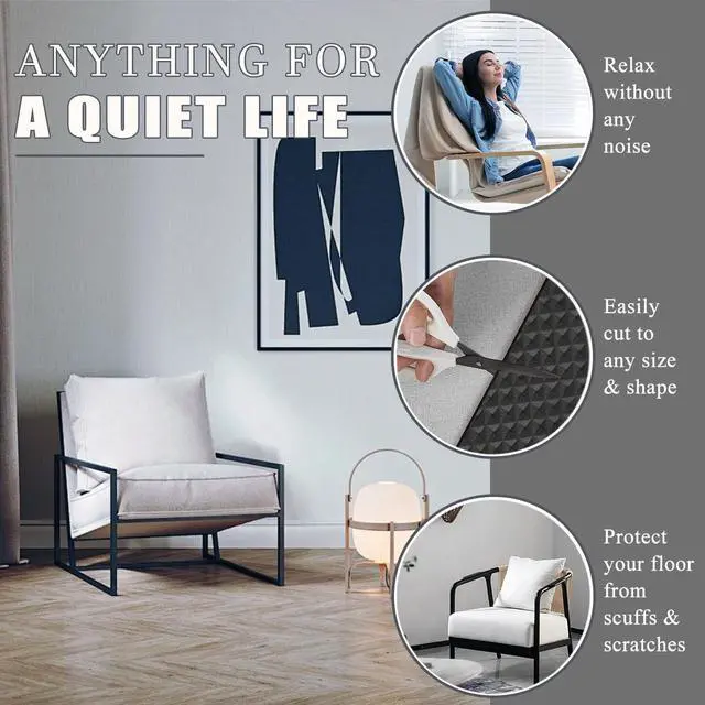 Alt view image 6 of 6 - Yelanon Non Slip Furniture Pads 56 Pcs 1" & 2" for Hardwood Floors | Rubber feet grip furniture legs to stop sliding. Easy peel-and-stick, no tools. Protects floors from scuffs.