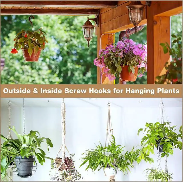 Alt view image 5 of 7 - RELBRO Screw Hooks, 1 Inch Metal Screw in Cup Hooks, Black, 100 Pcs | Twist in Thread Hooks, Heavy Duty, Outdoor Indoor Daily Use, for Hanging Coffee Cups Mugs Plants String Lights