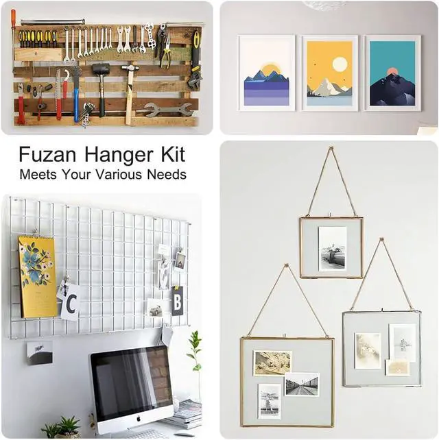Alt view image 5 of 7 - 72 pcs Picture Hangers with 10-60lbs, 4 Different Size Picture Hangers, Iron Alloy Nail Hooks, Plaster Picture Hanging Kit on Wooden/Drywall Hanging Hardware for Clock, Mirror, Jewelry