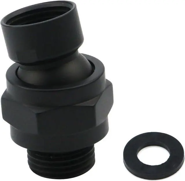 Main image of Matte Black Shower Head Swivel Ball Adapter | 360° Brass Chrome, Adjustable, G1/2 Universal Shower Arm