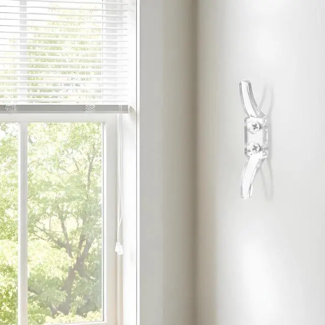 Alt view image 3 of 7 - Blind Accessories Hooks, 4 Pcs Cord Cleats for Blinds, Window Blind Cord Holder with Screws Plastic Shade String Holder Blinds Accessories Hooks for Window Curtains Sun Shades Ropes