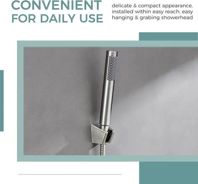 Alt view image 7 of 7 - Aomasi Shower Head Bracket for RV Shower, Brushed Nickel, Wall Mounted | Rustproof ABS Plastic, Hand Shower Holder with Two Slot, Works for Outdoor Shower, Bidet Sprayer, Handheld Shower Head