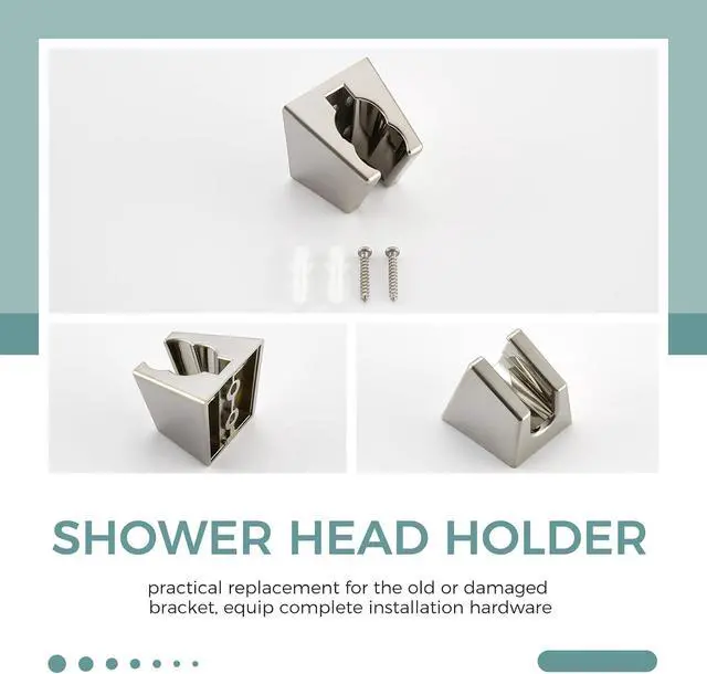 Alt view image 6 of 7 - Aomasi Shower Head Bracket for RV Shower, Brushed Nickel, Wall Mounted | Rustproof ABS Plastic, Hand Shower Holder with Two Slot, Works for Outdoor Shower, Bidet Sprayer, Handheld Shower Head