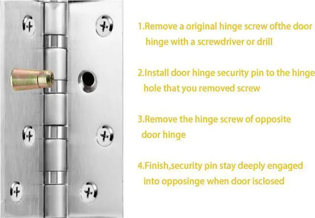 Alt view image 5 of 7 - Door Hinge Security Screws,Door Hinge Security Pins -10 Pack