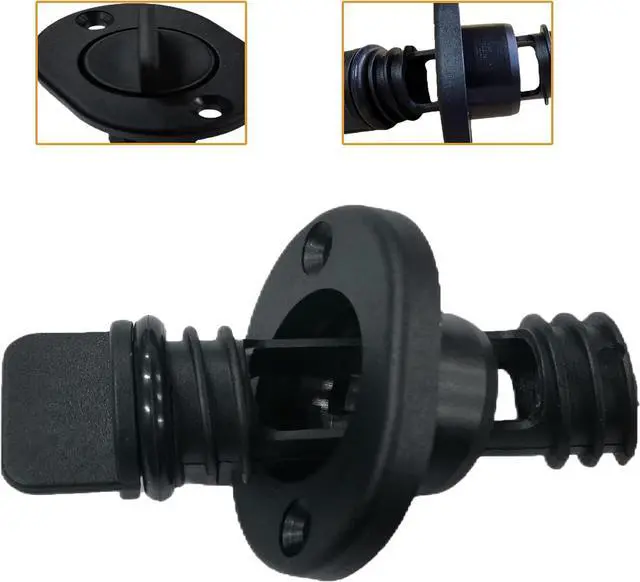 Alt view image 3 of 5 - Screw Type Marine Transom Drain Plug with 1-inch Rubber O-Ring for Skeeter Boats Kayaks-Black
