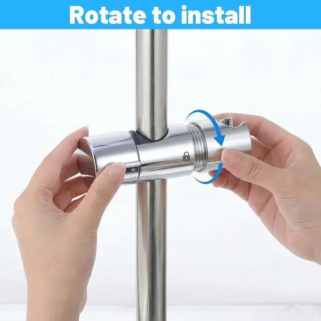 Alt view image 7 of 7 - Shower Head Holder for Slide Bar - Universal Adjustable 0.77-1.1in /19-27mm | Hand Shower Wand Holder Bracket - 360 Degree Rotation Sprayer Showerhead Holders with Hanging Bathroom Replacement