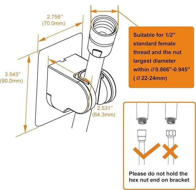 Alt view image 6 of 6 - HO2ME Wall Mount Shower Bracket, No Drilling, 2-Pack, Chrome | Self-Adhesive, Wide-Angle Swivel, Fits Any Shower Space, for Handheld Shower Head, Waterproof, Just Peel-and-Stick