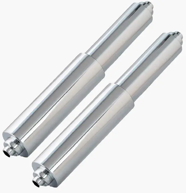 Main image of TuoxinEM 2 Pieces Universal Plastic Spring Loaded Toilet Paper Holder Roller Replacement, Tapered Ends, Chrome (Silver)