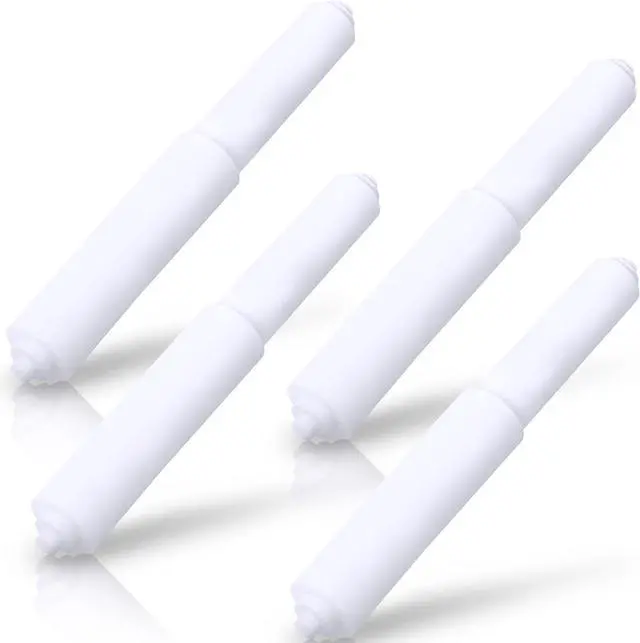 Main image of Rindion 4 Pack Toilet Paper Holder Spring Rod, White Toilet Paper Roller Replacement, Plastic Toilet Paper Holder Replacement Rod