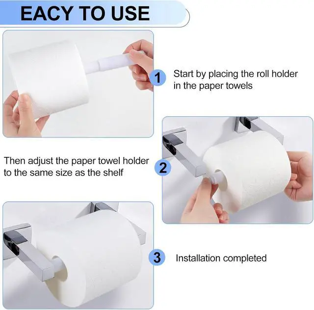 Alt view image 5 of 7 - Rindion 4 Pack Toilet Paper Holder Spring Rod, White Toilet Paper Roller Replacement, Plastic Toilet Paper Holder Replacement Rod