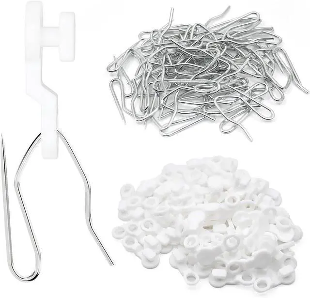 Main image of 29mm White Plastic Traverse Rod Slides-Metal Curtain Hooks Curtain Curtain Track Gliders & Drapery Hook Window Door Shower Curtain Accessories 30Pcs