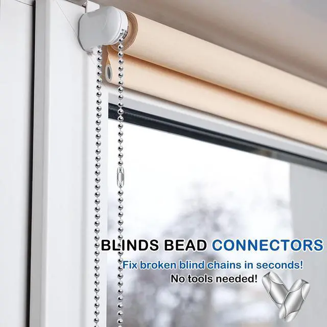 Alt view image 2 of 7 - BlingKingdom 12 PCS Blind Chain Connector Clips for Vertical Roman Roller | Stainless Steel, Quick Repair Roller Blind Beaded Pull Chord, Replacement Fixing for 4.5 mm Ball Chain Link Connector